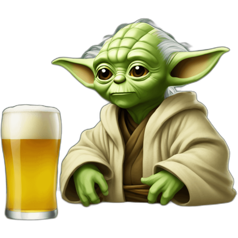 Yoda bois une bière  emoji