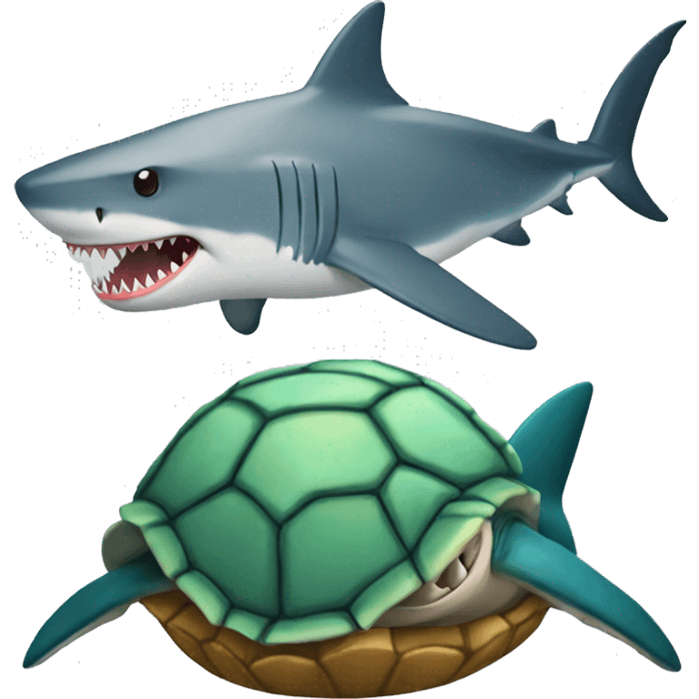 shark eating a tortoise  emoji