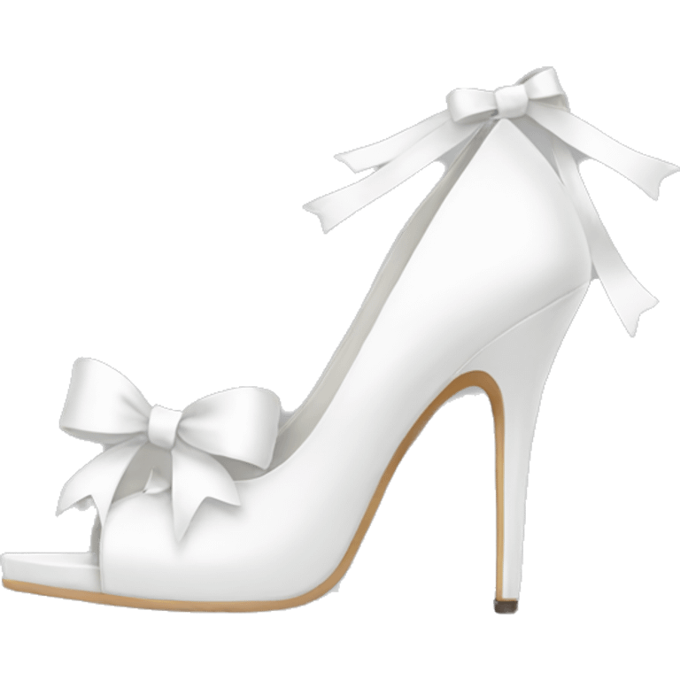 White heels with bows emoji