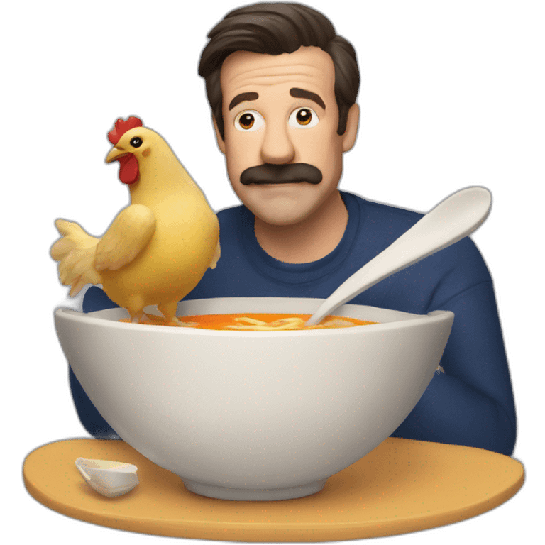 Ted lasso eating chicken soup  emoji