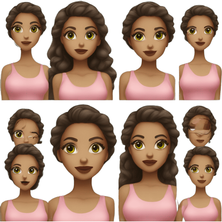 Coquette Girl cheveux brun yeux vert makeup routine  emoji