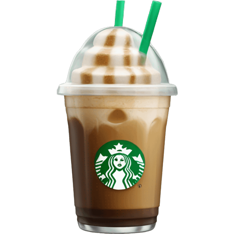 Starbuck ice coffee with ice cubes emoji