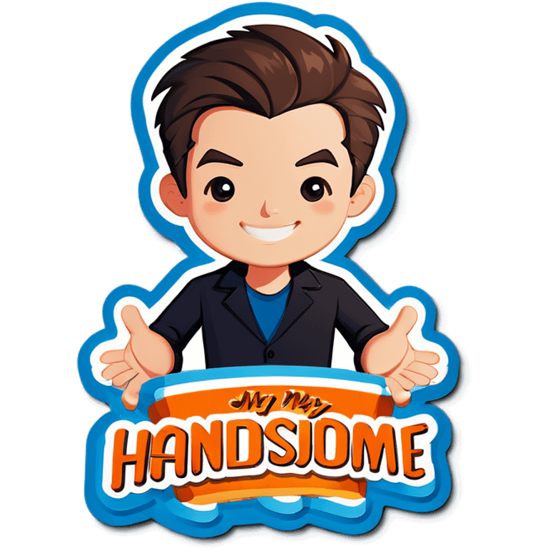 The words My handsome  emoji