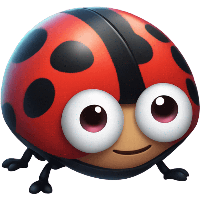 Cute ladybug with heart eyes emoji emoji