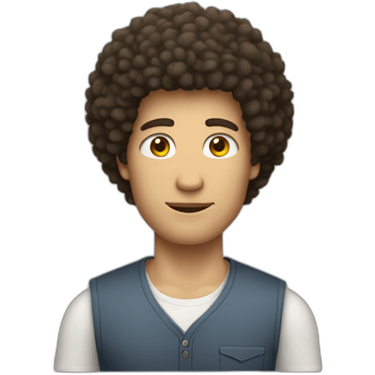 White guy with sleeveless shirt and an afro emoji