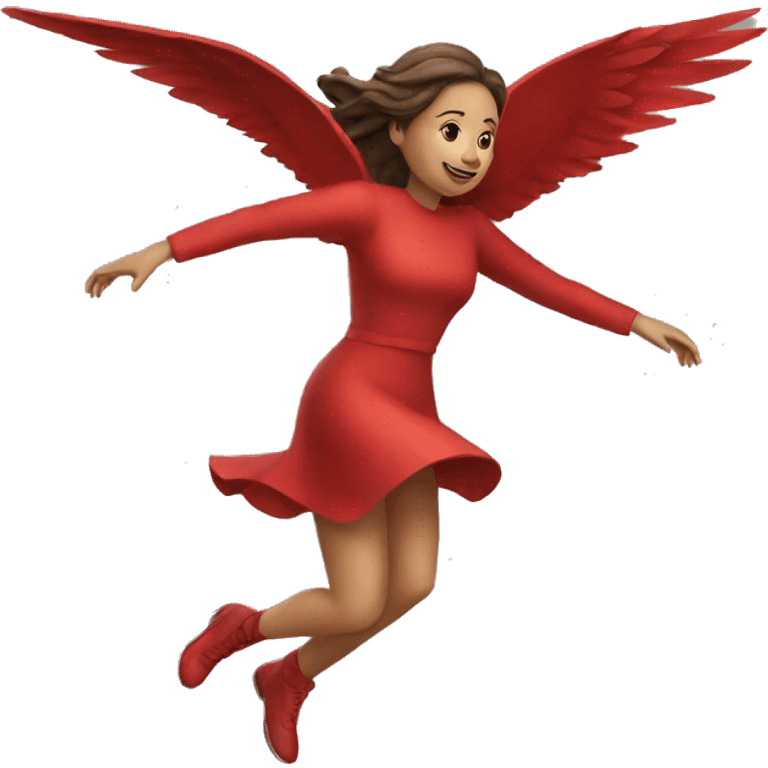 Woman flying on Cardinal  emoji