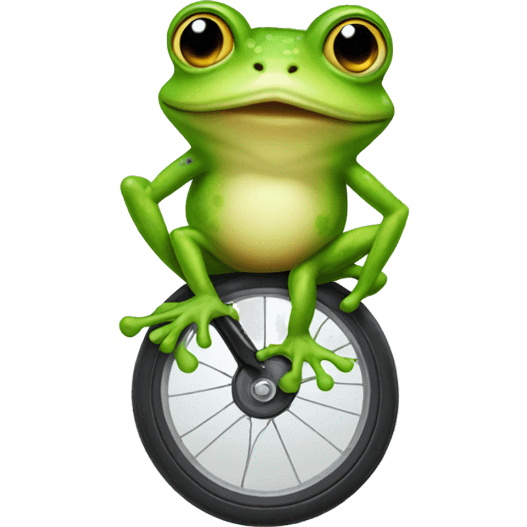 Frog on a unicycle  emoji