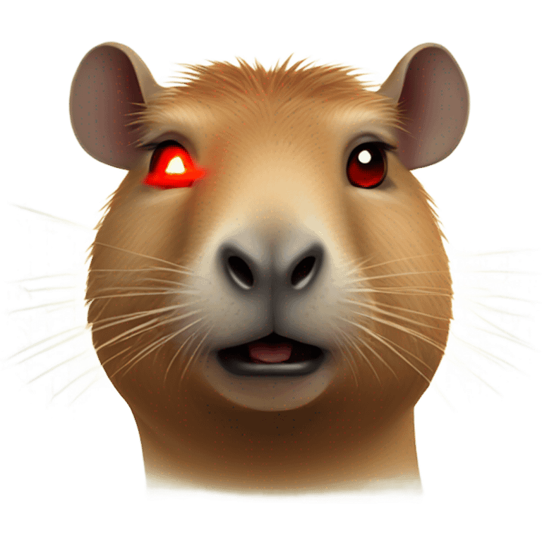 Capybara red laser eyes emoji