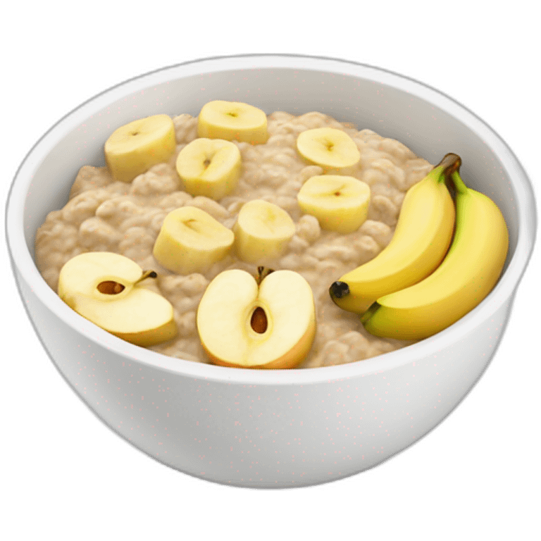 oatmeal with apple and banana emoji