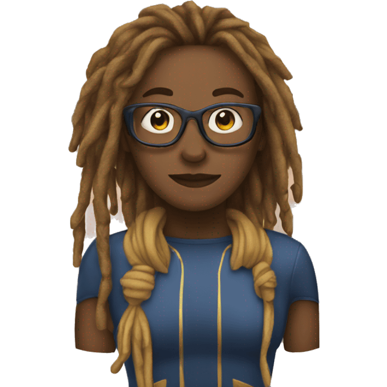 Superhero with dreads mom with glasses emoji