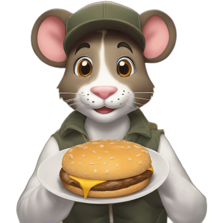 Mouse having burger emoji