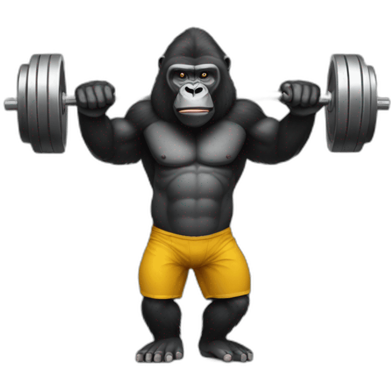 Gorilla lifting weights emoji