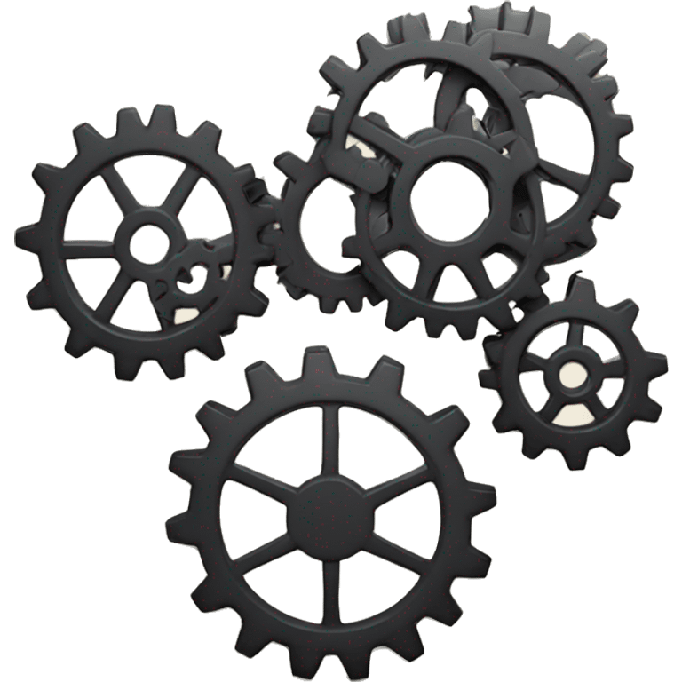 3 cogs, one big cog at the top and 2 small cogs next to each other. emoji