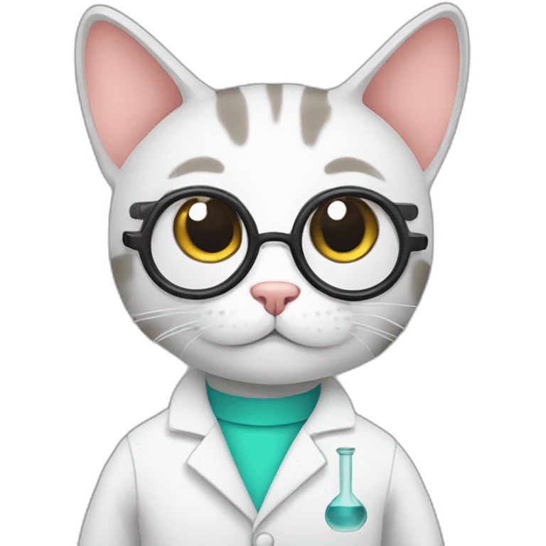 scientists cat with test tube emoji