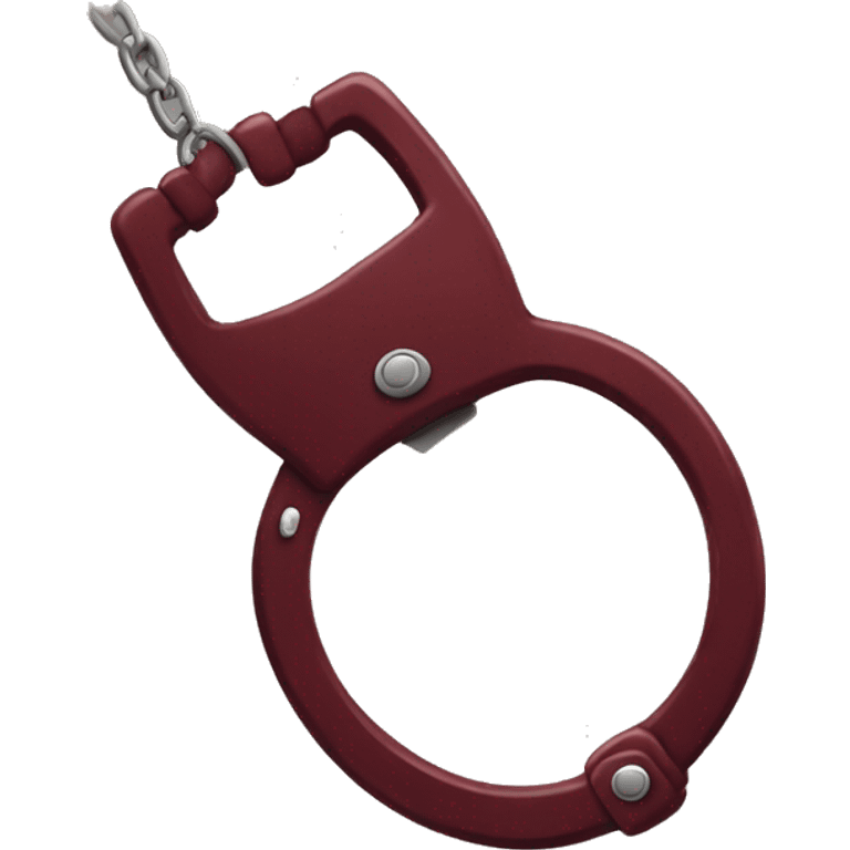 fuzzy handcuffs dark red emoji