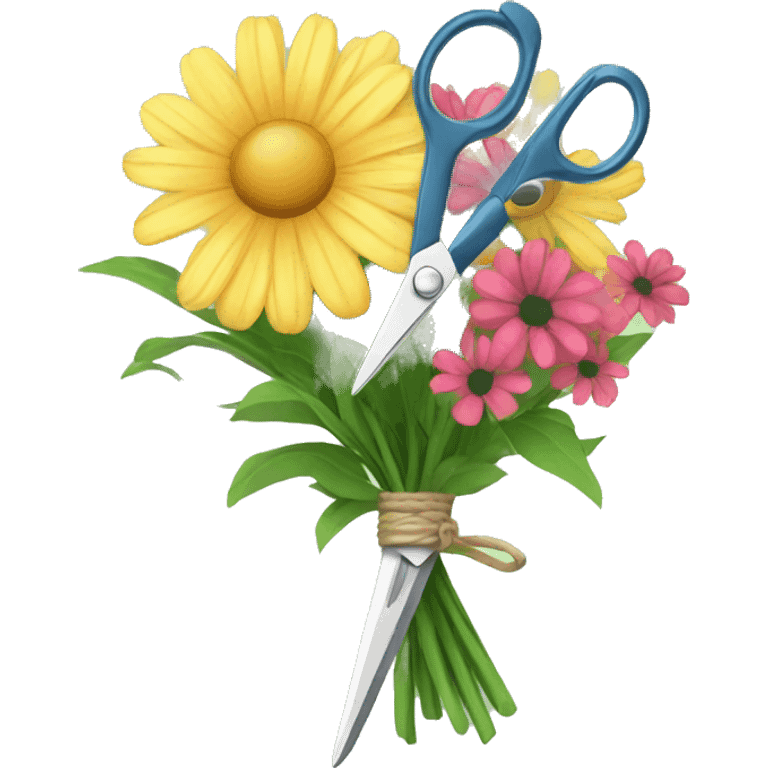 A flower bouquet of scissors emoji