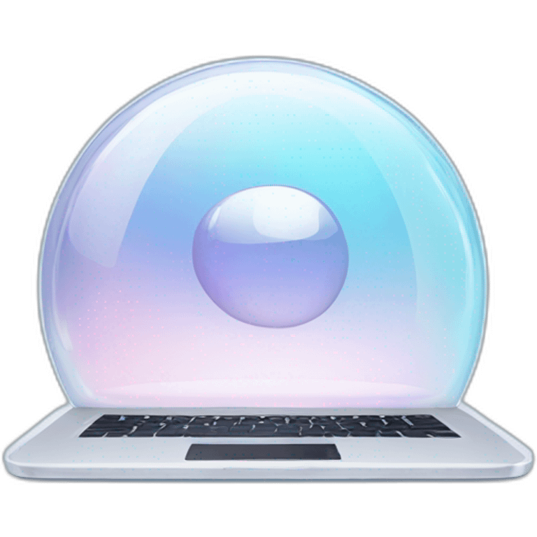 laptop in a crystal bubble emoji