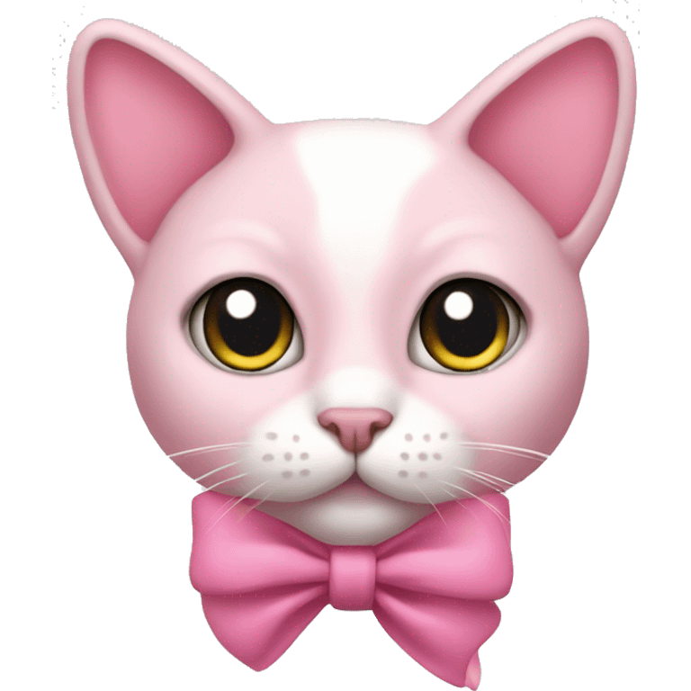 cat siames pink with a bow  emoji