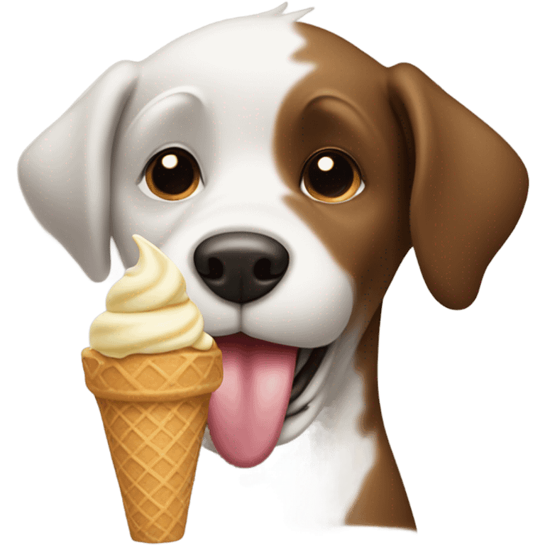 dog eating ice cream emoji