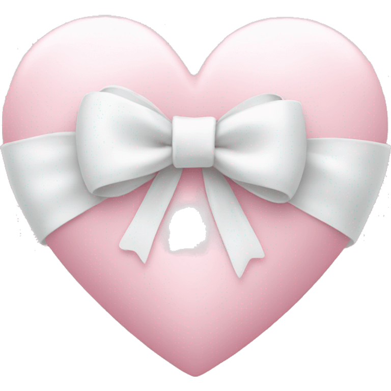 Pastel pink heart with white bow emoji