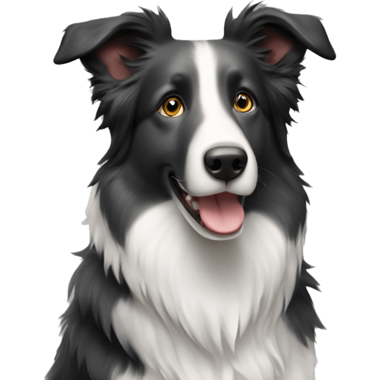 Grey and black Berle border collie  emoji