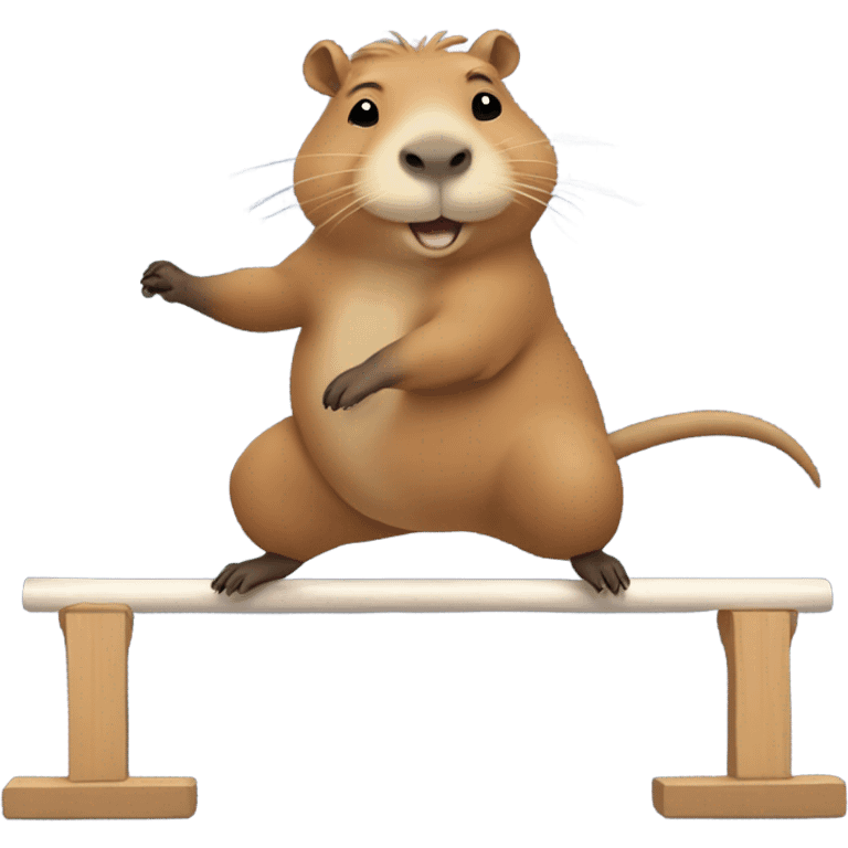 Capybara doing gymnastics  emoji