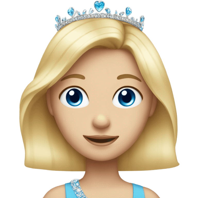 Blond girl blue eyes tiara emoji