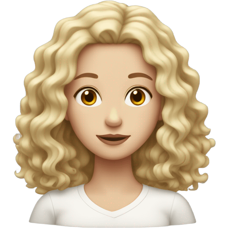 White girl with wavy hair  emoji