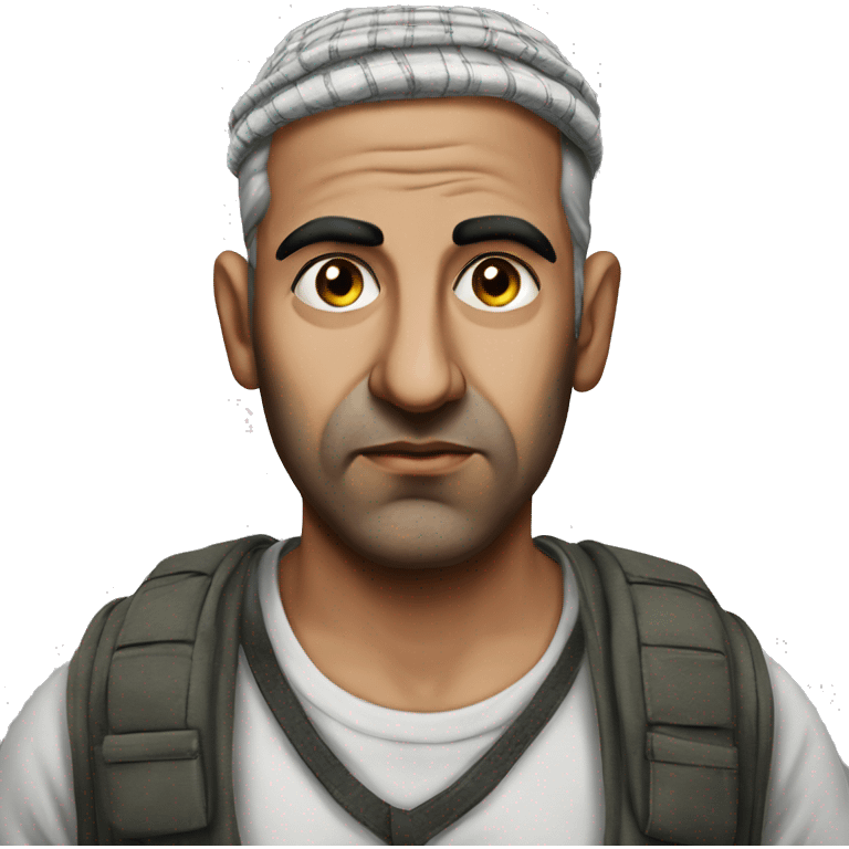 Palestinian man photorealistic serious emoji