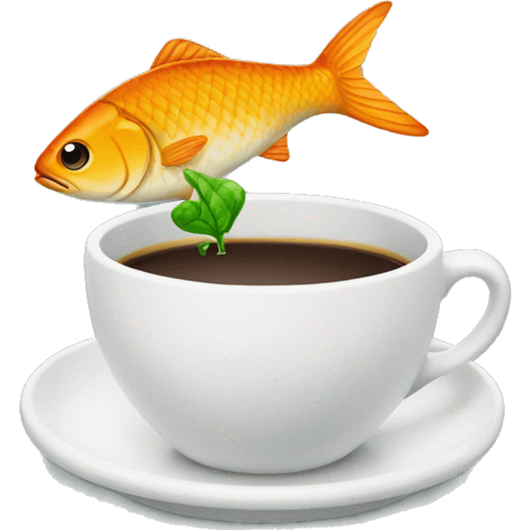 poisson avec un café vert emoji