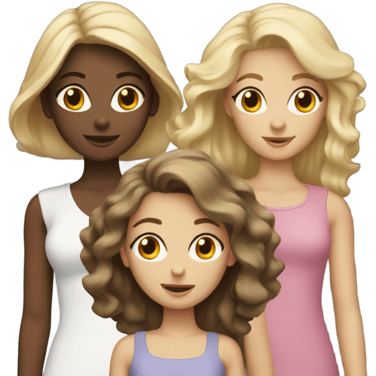 2blonde girls and 1 brunette girl emoji