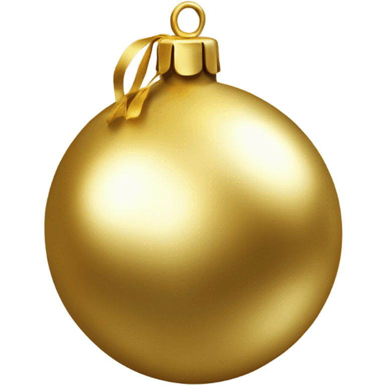 Realistic metallic Christmas gold ornament emoji