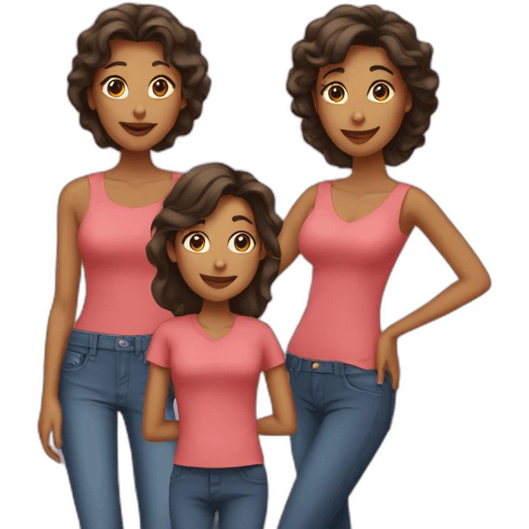 one mother and two adult daughters emoji