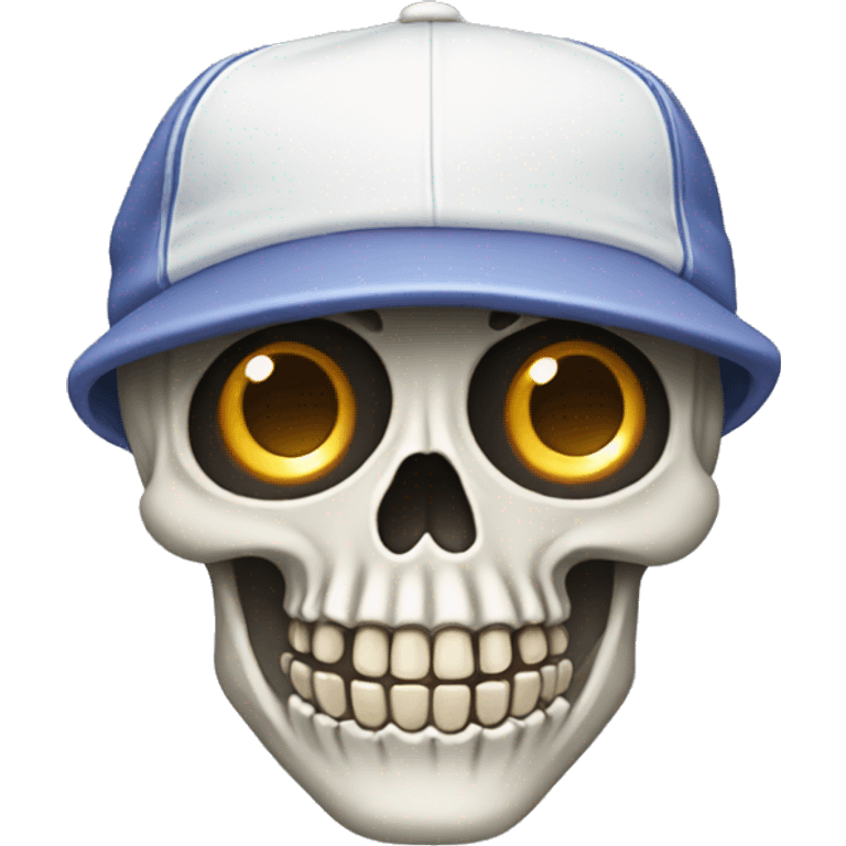 A skeleton with a baseball cap on  emoji