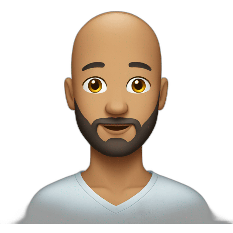 Bald Long beard young man emoji