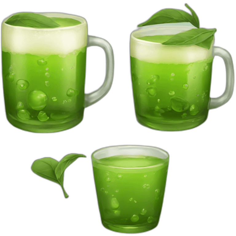 Beer-drinking green tea incarnation emoji