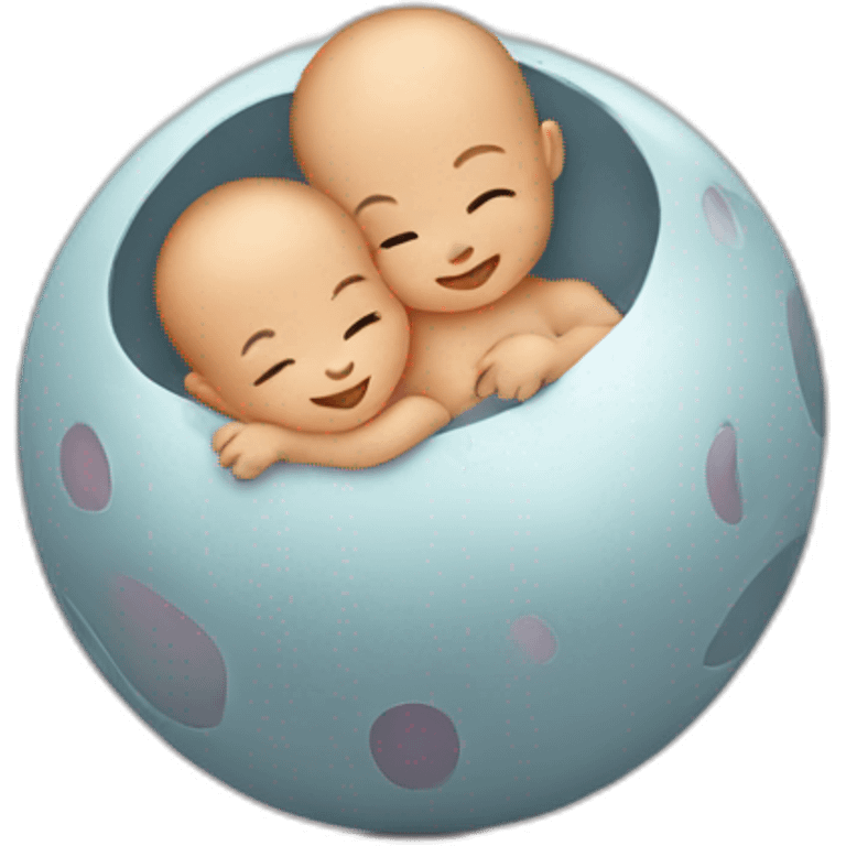 babies cuddle in ball emoji