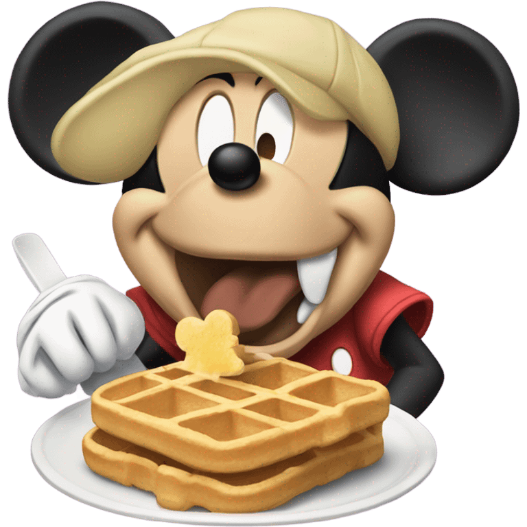 Mickey Mouse eating Mickey mouse waffles emoji