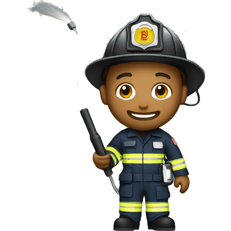 Firefighter holding charging cable  emoji