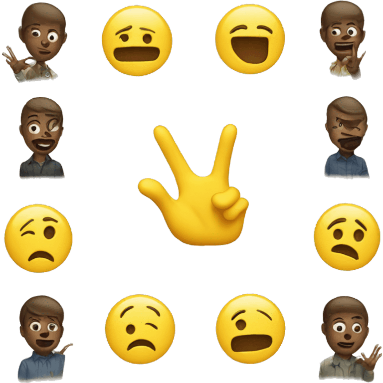 Emoji face circle yellow with hand ok, forwars the nose emoji