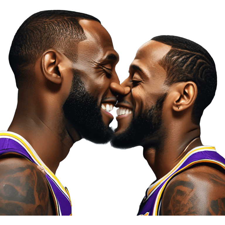 Lebron James smooching Kendrick Lamar’s face emoji