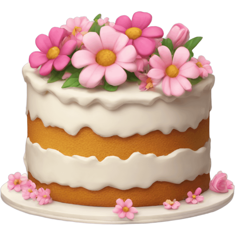 Cake with flowers  emoji