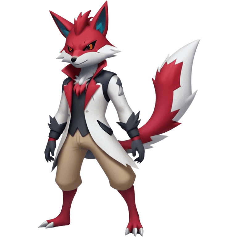 Edgy Cool Beautiful Zangoose-Zoroark, full body emoji