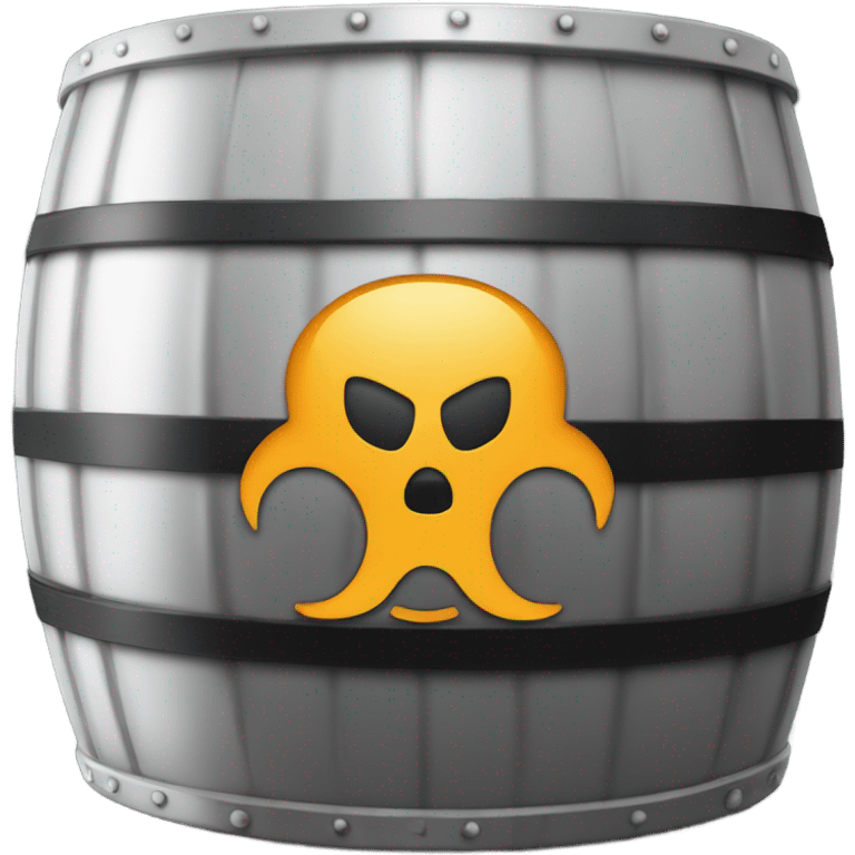 Biohazard symbol on a barrel emoji