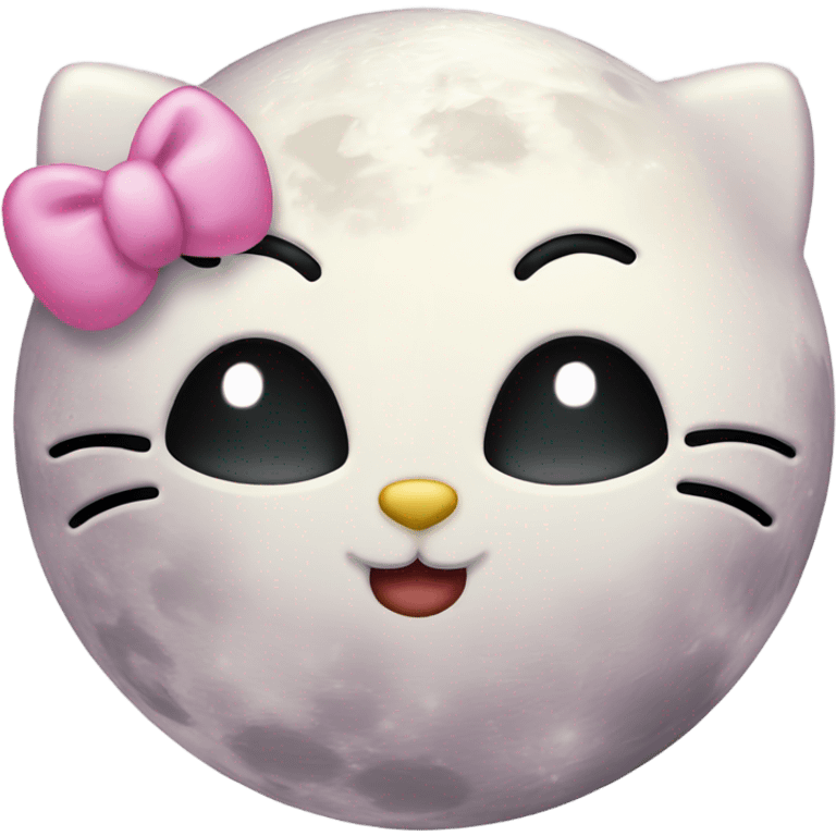 Hello Kitty kisss moon emoji