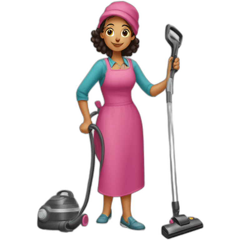 a Moroccan curvy do the housework vacuum cleaner emoji