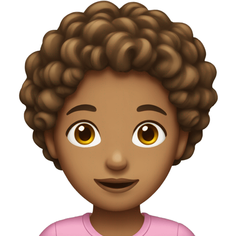 A girl with brown curly hair  emoji