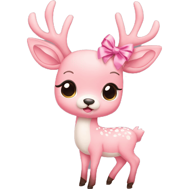 Baby pink deer with ribbon emoji