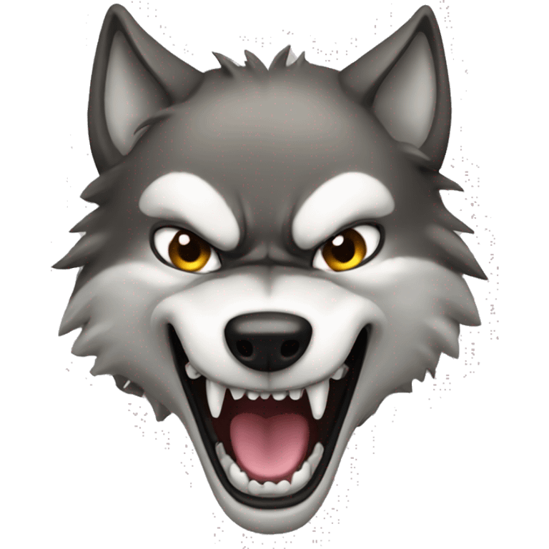 Wolf showing off fangs emoji