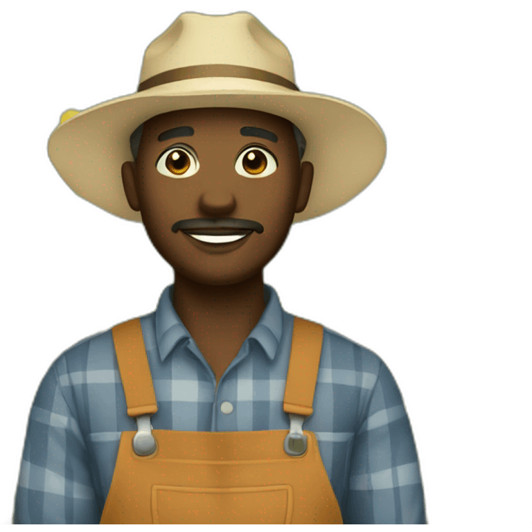 Black farmer emoji